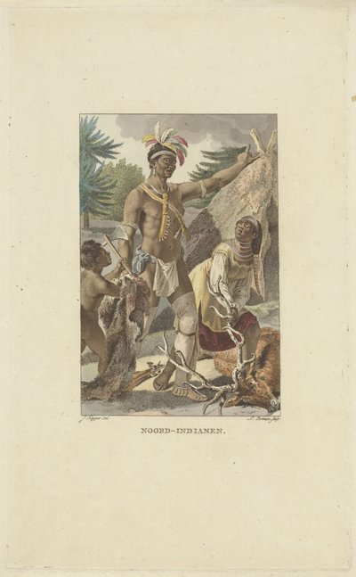 Iroquois family in front of tipi (North Indians) by Ludwig Gottlieb Portman