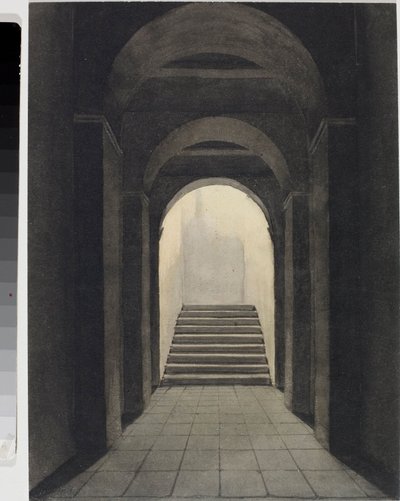 Perspective of corridor at the Capuchins Convent, in Genoa by Luigi Garibbo