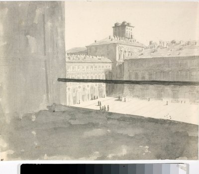View Over a Square from a Window, Italy by Luigi Garibbo