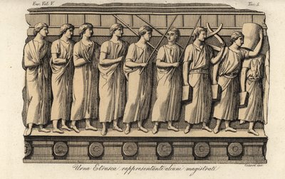 Magistrates from an Ancient Etruscan Urn by Luigi Giarrè