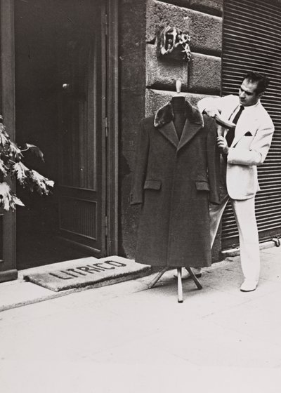 Angelo Litrico, Stylist of Nikita Khrushchev and John F. Kennedy, Juan Perón, Tito, Dwight D. Eisenhower, Outside His Shop in Rome by Luigi Leoni