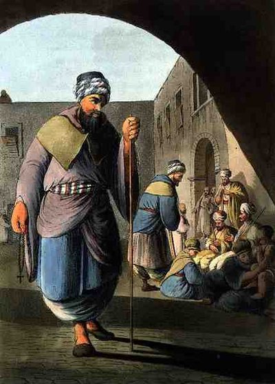 A Maronite Monk and Pilgrims by Luigi Mayer