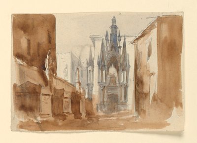 Stage Design, Tomb in Monumental Form by Luigi Ricci
