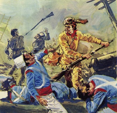 Davy Crockett Eventually Fell to the Ceaseless Mexican Attacks by Luis Arcas Brauner