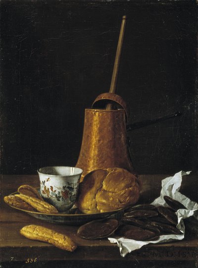 Still life with chocolate and pastries, 1770 by Luis Egidio Melendez