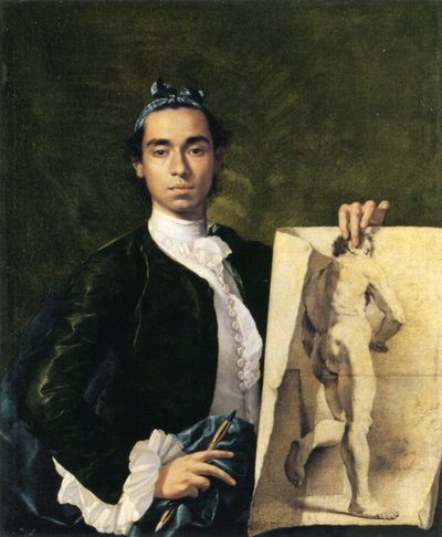 Self-portrait Holding an Academic Study by Luis Egidio Melendez