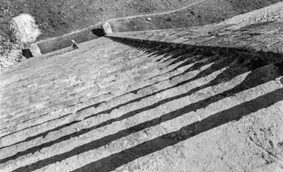 Steps ascending the Mayan monumental ruin, Chichen Itza pyramid by Luis Marden