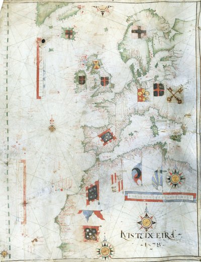 Portolan Chart of Western Europe and North Africa by Luis Teixeira