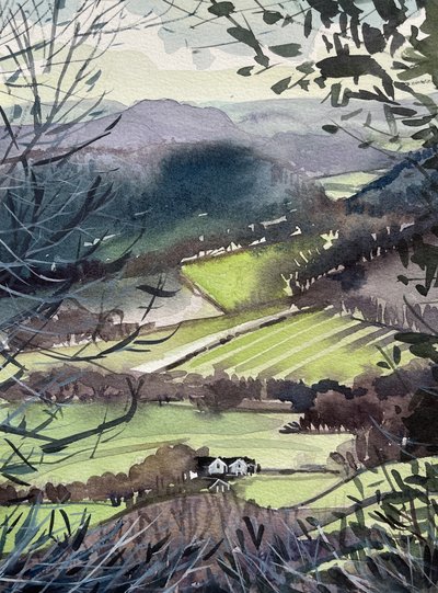 Sunlit Countryside Valley by Luisa Millicent