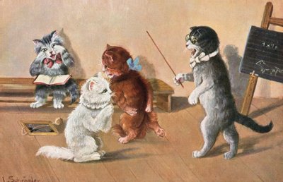 Humorous Cat Postcard by Luise Schropler