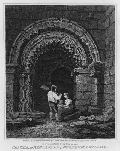 An Ornamented Doorway in the Castle, at Newcastle, Northumberland by Luke (after) Clennell