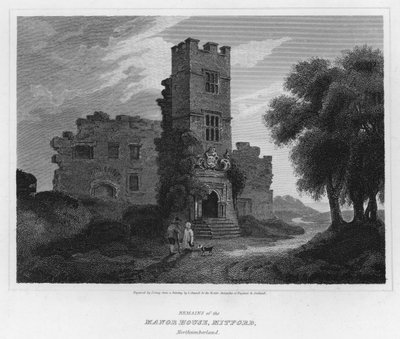 Remains of the Manor House, Mitford, Northumberland by Luke (after) Clennell