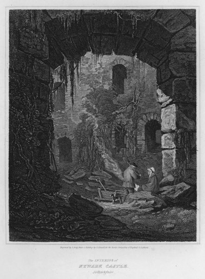 The Interior of Newark Castle, Selkirkshire by Luke (after) Clennell