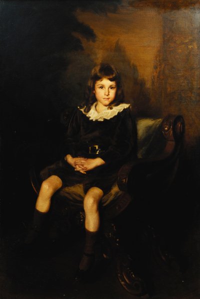 Portrait of a Boy seated full length in a Chair by Lydia Field Emmett