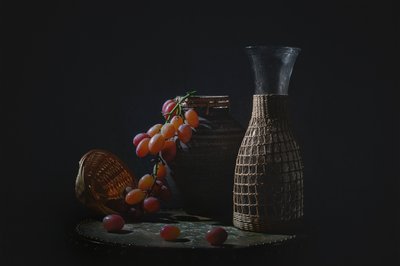 Dark Grapes Still Life by Lydia Jacobs