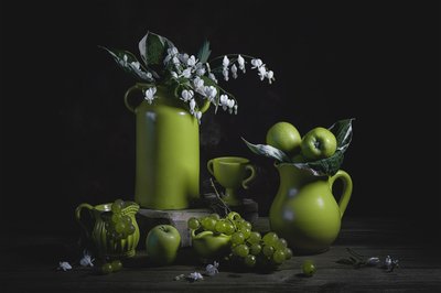 Elegant Green Still Life by Lydia Jacobs