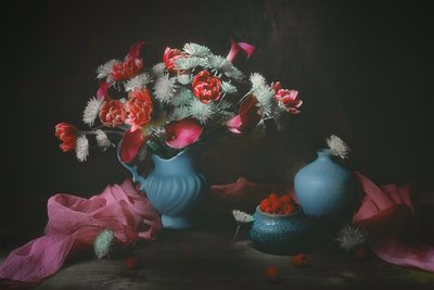 Moody Floral Still Life by Lydia Jacobs