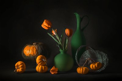 Orange Green Autumn Harvest by Lydia Jacobs