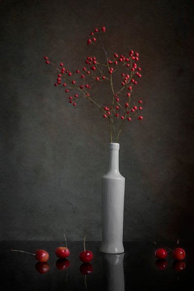 Red Berry Still Life by Lydia Jacobs
