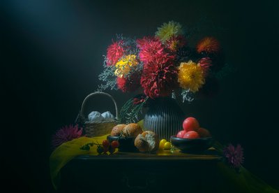 Rustic Harvest Still Life by Lydia Jacobs