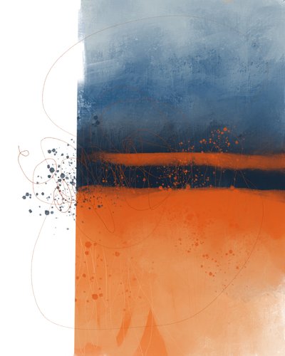 Abstract Blue Orange by MANSI SAXENA