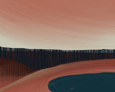 Abstract Desert Sunset by MANSI SAXENA