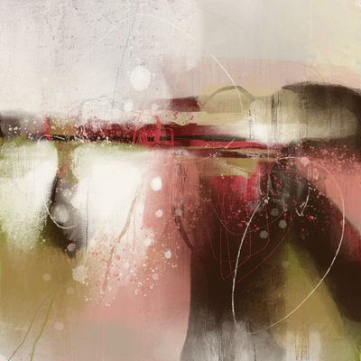 Red Abstract Landscape by MANSI SAXENA