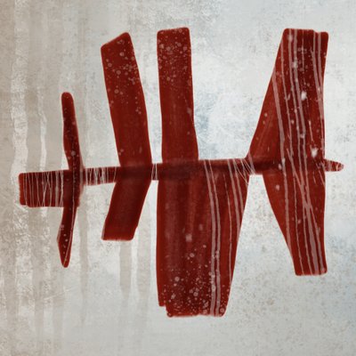 Textured Red Abstract Shapes by MANSI SAXENA
