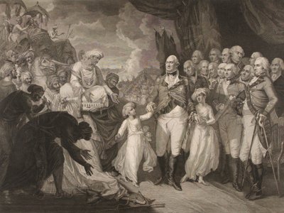 The Marquis Cornwallis receiving the Hostage princes, sons of Tippoo Sultan by M. (after) Brown