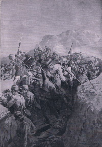 Unsuccessful attack by the Italians on the heights of Doberdo, from The Illustrated History of the World War 1914-1915 by M. Barascudts
