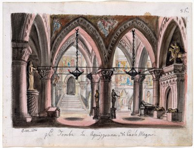 Set Design for the Opera Ernani by Giuseppe Verdi by M. Conti