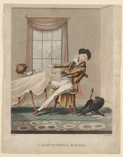 A Most Infernal Bad Egg, print made by H. Pyall by M. Egerton