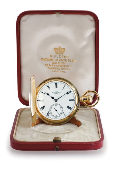 Half Hunter Case Minute Repeating Pocket Chronometer by M. F. Dent