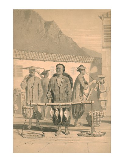 Fishmongers in Hong Kong, 19th century by M and N Hanhart