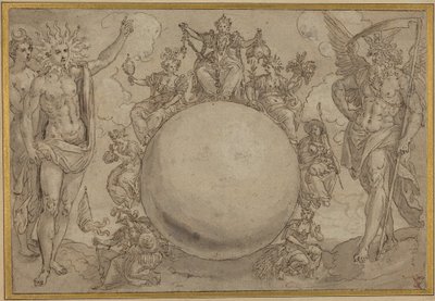 Apollo, Diana, and Time with the Cyclic Vicissitudes of Human Life, c.1561 by Maarten de Vos