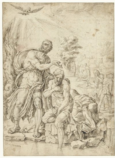 Baptism of Christ by Maarten van Heemskerck