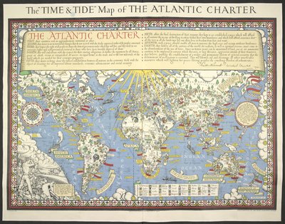 Time and Tide Map of the Atlantic Charter by MacDonald Gill