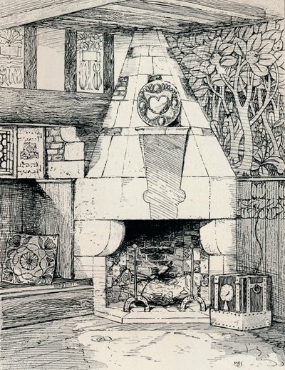 A Corner Fireplace, c.1895 by Mackay Hugh Baillie Scott