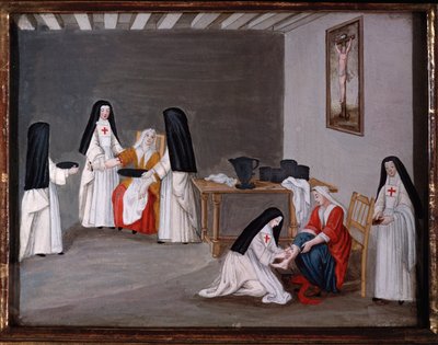 Nuns of the Abbey of Port-Royal-des-Champs Caring for Sick People by Madeleine (attr. to) Boullogne