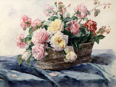Basket of Roses by Madeleine Lemaire