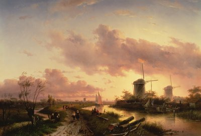 A River Estuary with Figures Repairing a Boat by Maerten Fransz van der Hulst