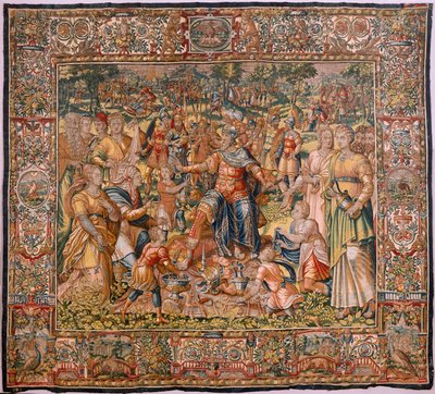 Story of Gideon. The Israelites hand their portion of the booty to Gideon by Maerten van Heemskerck