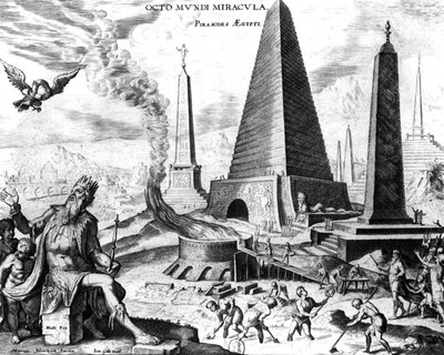 The Pyramids of Egypt, plate 1 from The Eight Wonders of the World, engraved by Philips Galle by Maerten van Heemskerck