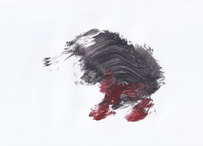Dynamic Grey Red Brushstrokes by Maira Ribena