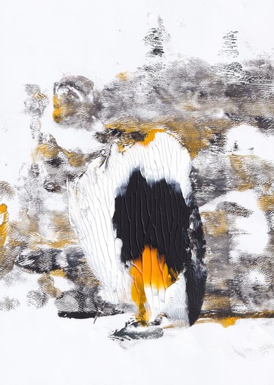Golden Abstract Strokes by Maira Ribena