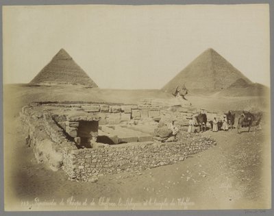 Pyramids of Cheops and Chefren, the Sphinx and the Temple of Chefren by Maison Bonfils