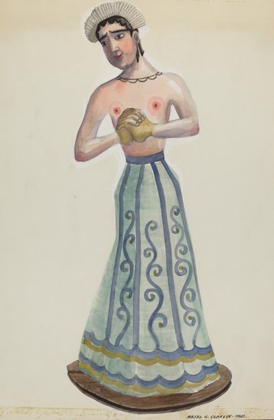 Santa One of Eight Virgins Front View, c. 1937 by Majel G. Claflin