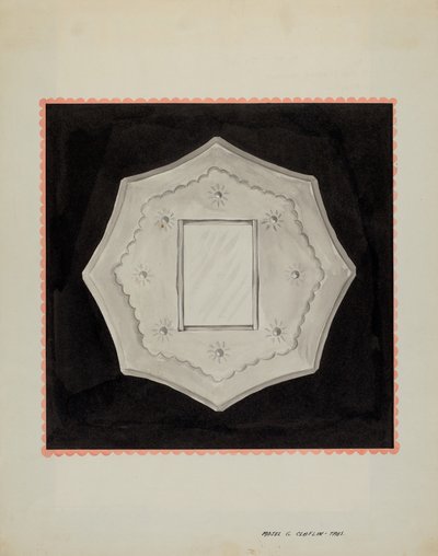 Small Tin Framed Mirror, c. 1937 by Majel G. Claflin