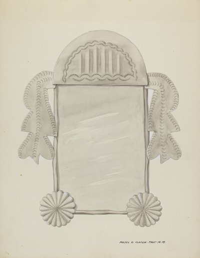 Small Tin Framed Mirror, c. 1937 by Majel G. Claflin