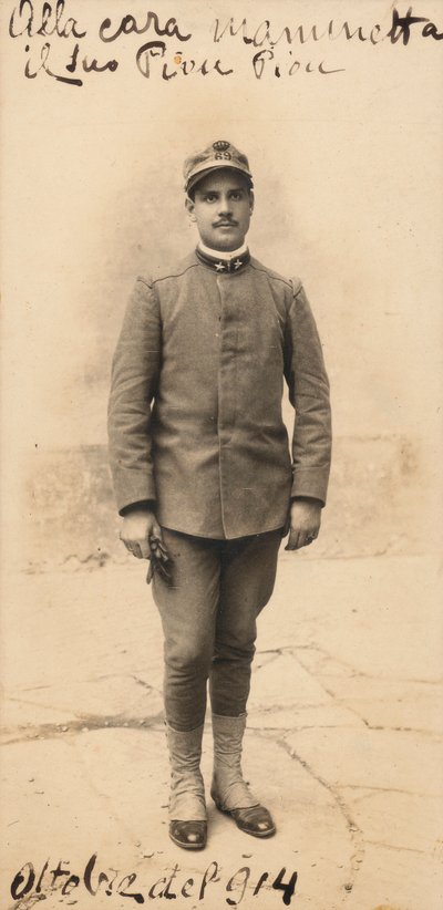 Postcard with Corporal of the 50th Regiment. Infantry, student officer complement by Mangini Mangini